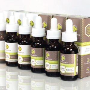 Image of Tri-Star Medical's full premium tincture lineup with a sweeping perspective from one bottle to the last.